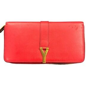 red ysl zippy wallet